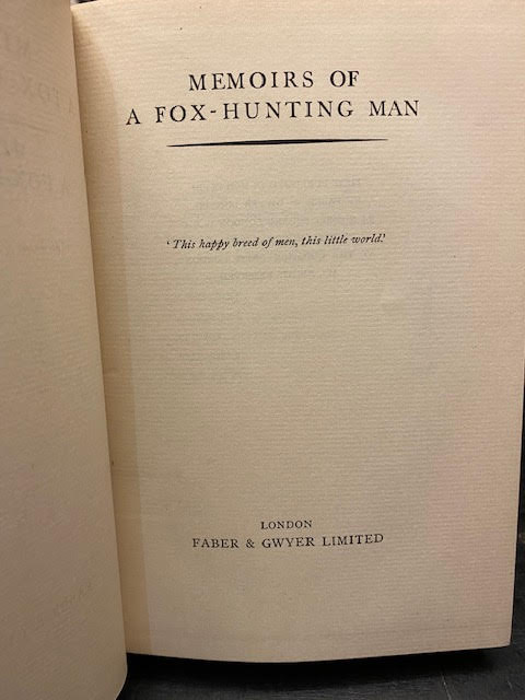 The Sherston Trilogy: Memoirs of A Fox-Hunting Man, Memoirs of an ...
